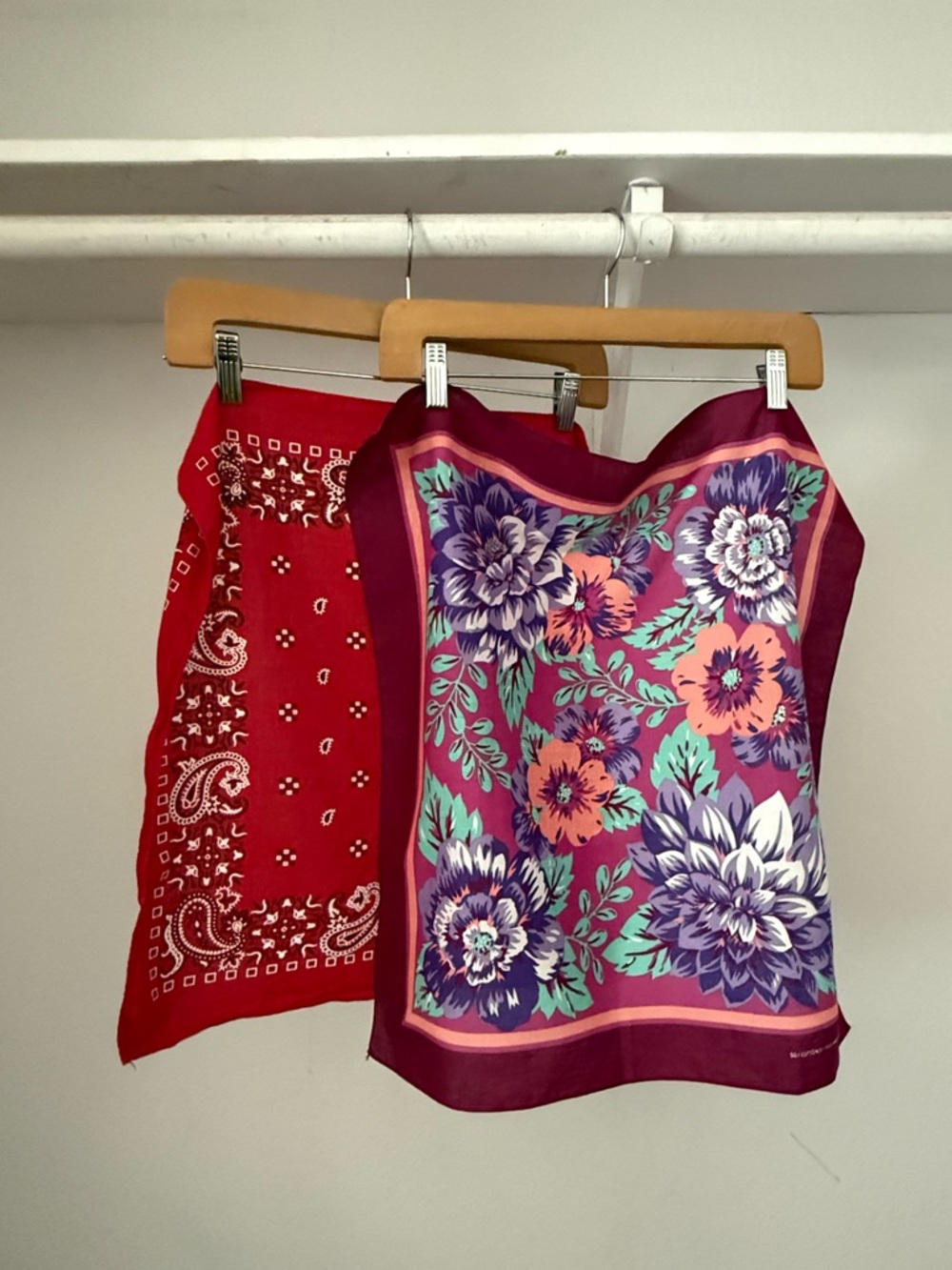 Bundle 3 for 50% off Vintage Floral and Classic Red Cotton Bandanas